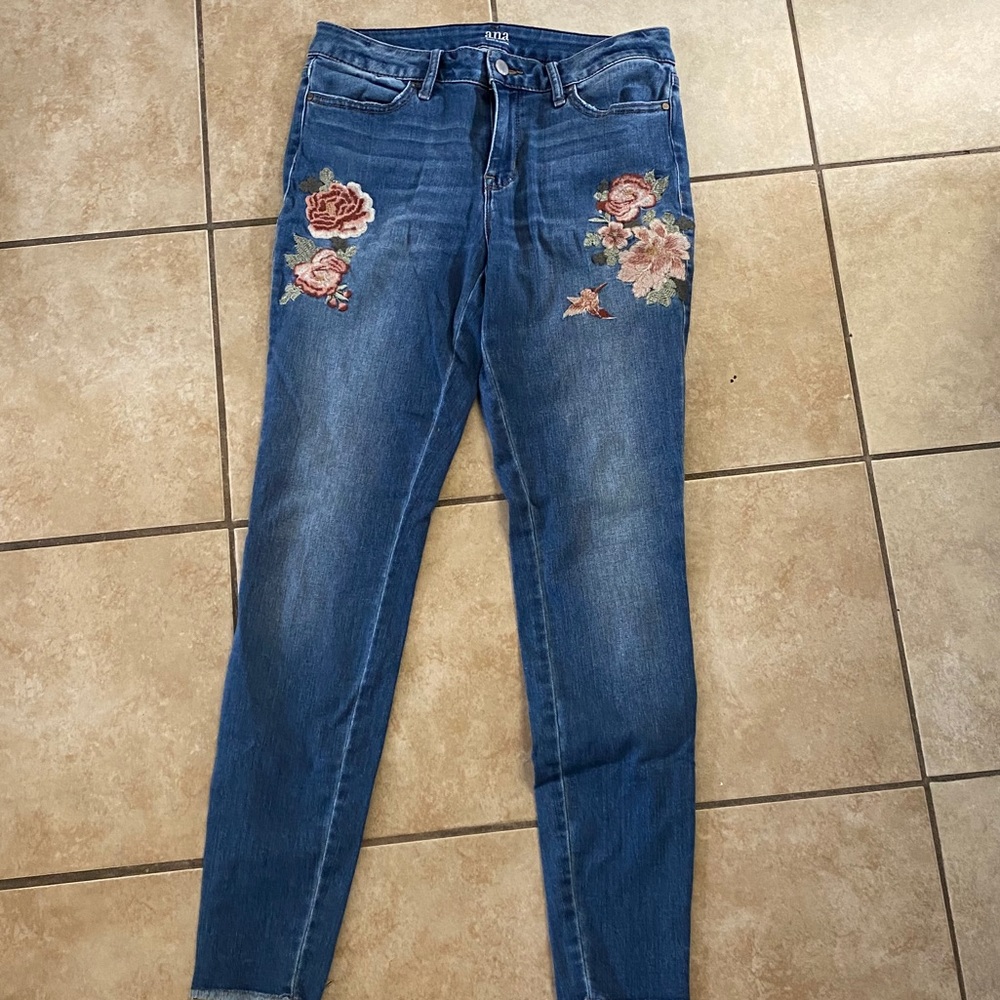 Floral Detail Skinny Jeans